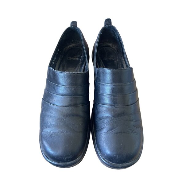 Dansko Womens 7.5 Aubrey Leather COMFORT Shoes Slip On Work Clogs Black 38 - Picture 2 of 6